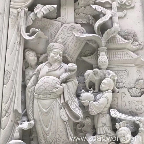 Ancient Stone Carving Murals God of Wealth Arrived